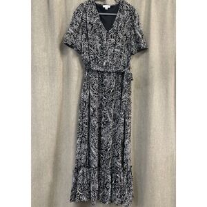 Calvin Klein Women's Black White Ruffle Dress size 8